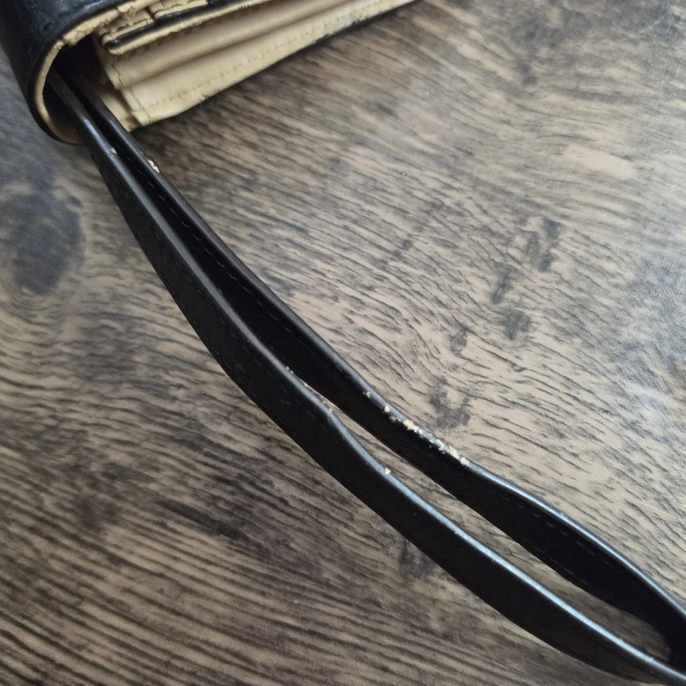 KATE SPADE Wallet Womens OS‎ Black Ostrich Embossed Leather Bow Bifold Wristlet